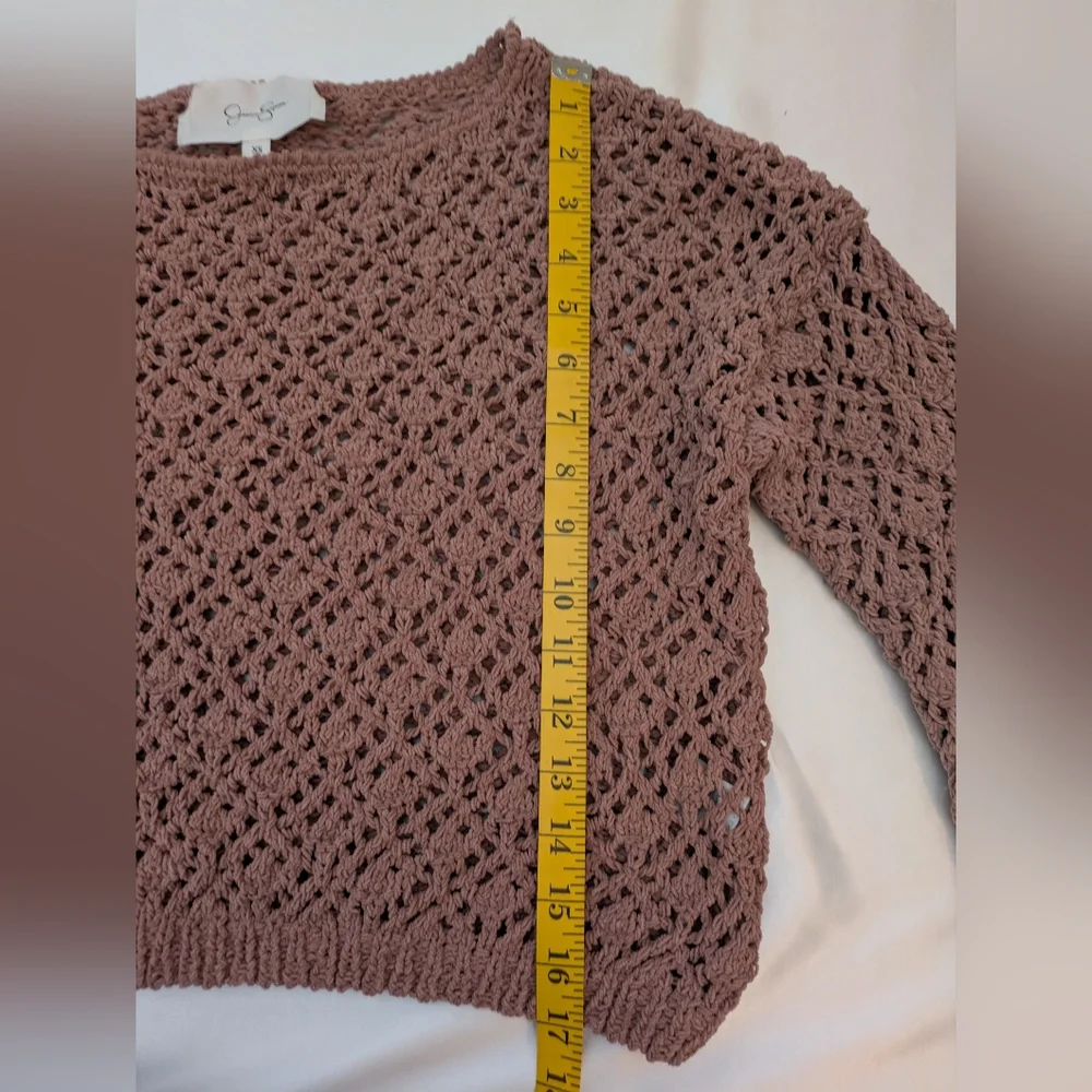 Jessica Simpson Dusty Pink Open-Knit Sweater - Picture 5 of 6